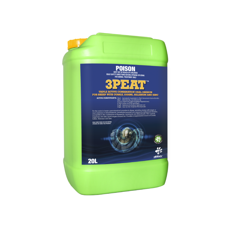 Abbey 3PEAT™ Triple Active Combination Oral Drench for Sheep with Cobalt, Iodine, Selenium and Zinc