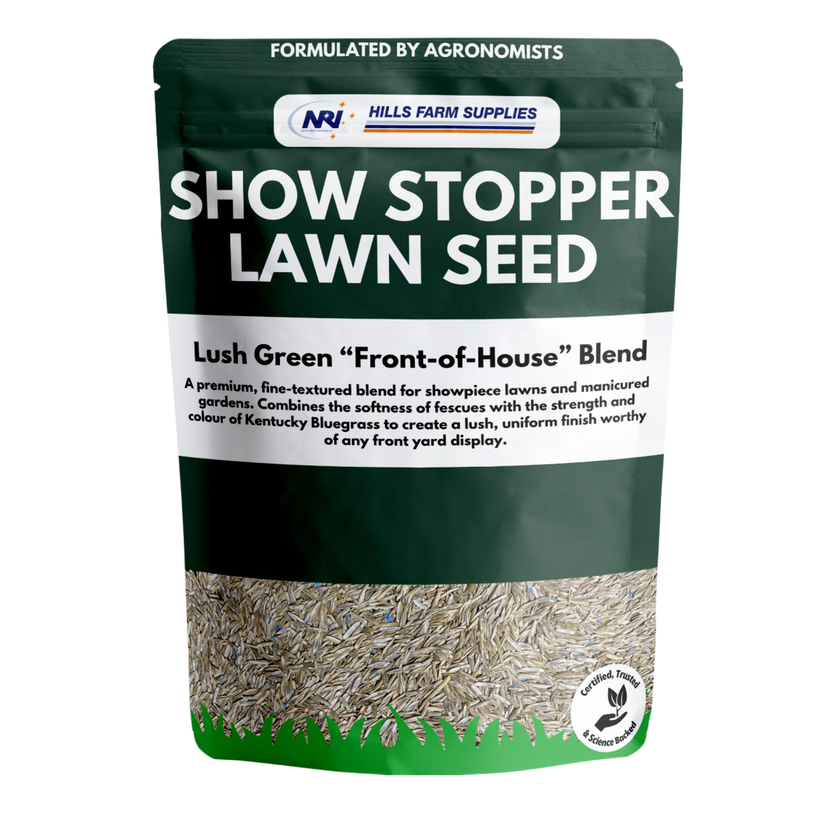 Show Stopper Lawn Seed Blend for Lush Green Lawn | Hills Farm Supplies